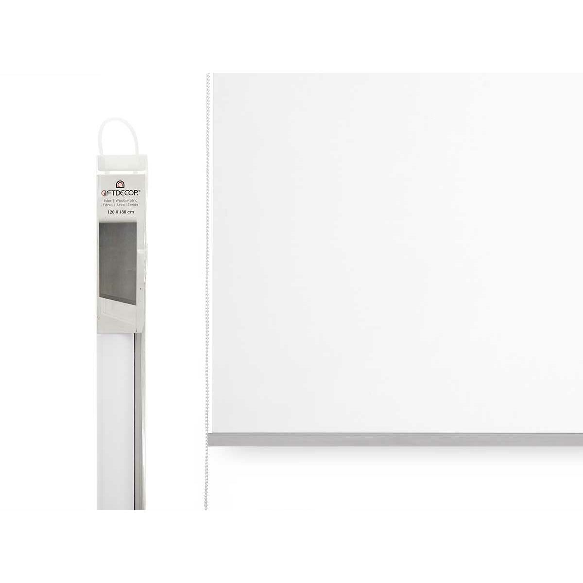 Roller blinds Gift Decor White Cloth Plastic 120 x 180 cm
